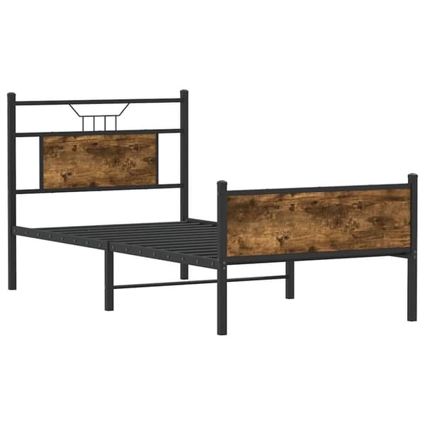 vidaXL Sängynrunko ilman patjaa savutammi 90x200 cm tekninen puu
