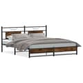 Miniatyrbillede 3 af 11: vidaXL sengeramme uden madras 160x200 cm konstrueret træ røget eg
