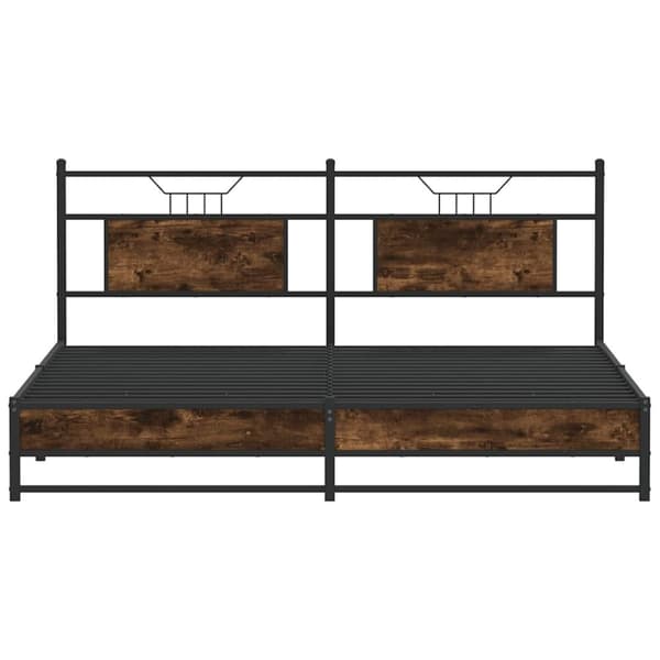 vidaXL sengeramme uden madras 160x200 cm konstrueret træ røget eg
