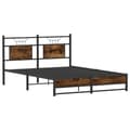 Miniatyrbilde 6 av 11: vidaXL Sengeramme uten madrass røkt eik 137x190 cm konstruert tre