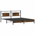 Miniatyrbilde 6 av 11: vidaXL Sengeramme uten madrass røkt eik 183x213 cm konstruert tre