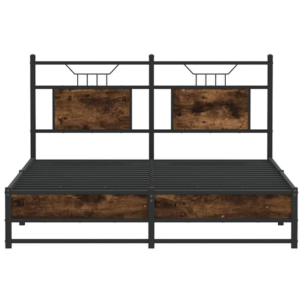 vidaXL Sengeramme uten madrass røkt eik 140x200 cm konstruert tre