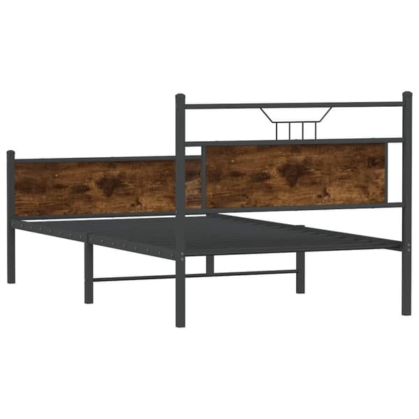 vidaXL Sengeramme uten madrass røkt eik 100x200 cm konstruert tre