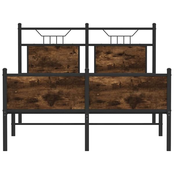 vidaXL Sengeramme uten madrass røkt eik 120x190 cm konstruert tre
