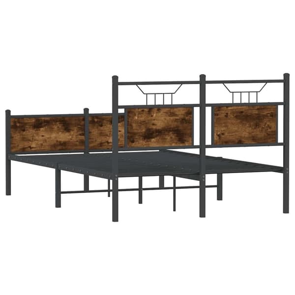 vidaXL Sengeramme uten madrass røkt eik 120x190 cm konstruert tre