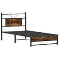 Miniatyrbilde 6 av 11: vidaXL Sengeramme uten madrass røkt eik 90x190 cm konstruert tre
