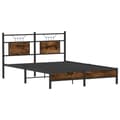 Miniatyrbilde 6 av 11: vidaXL Sengeramme uten madrass røkt eik 140x190 cm konstruert tre