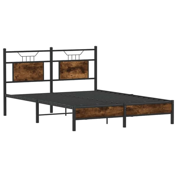 vidaXL Sengeramme uten madrass røkt eik 140x190 cm konstruert tre