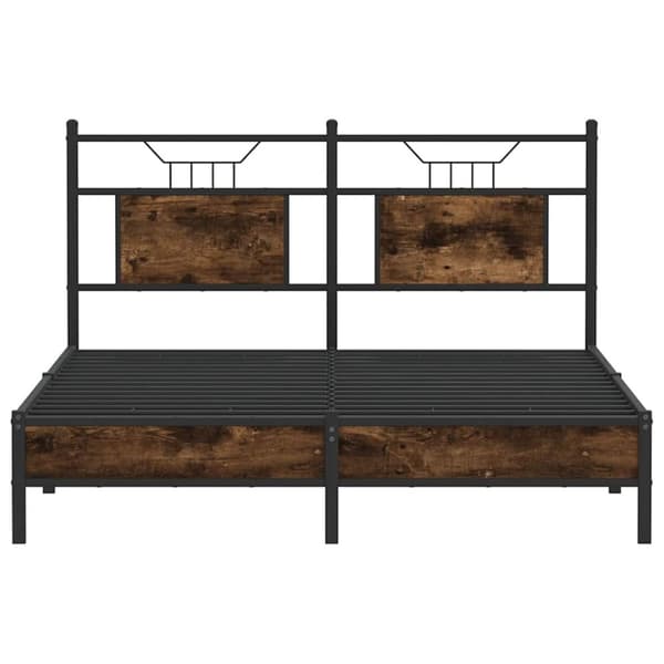 vidaXL Sengeramme uten madrass røkt eik 140x190 cm konstruert tre
