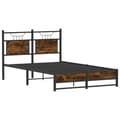 Miniatyrbilde 6 av 11: vidaXL Sengeramme uten madrass røkt eik 120x200 cm konstruert tre