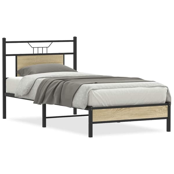 vidaXL Sengeramme uten madrass sonoma eik 75x190 cm konstruert tre