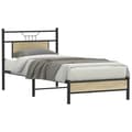 Miniatyrbilde 4 av 11: vidaXL Sengeramme uten madrass sonoma eik 75x190 cm konstruert tre