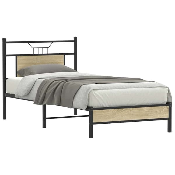 vidaXL Sengeramme uten madrass sonoma eik 75x190 cm konstruert tre