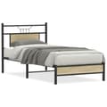 Miniatyrbilde 1 av 11: vidaXL Sengeramme uten madrass sonoma eik 75x190 cm konstruert tre