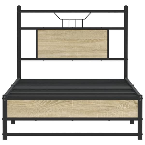 vidaXL Sängynrunko ilman patjaa Sonoma-tammi 75x190 cm tekninen puu