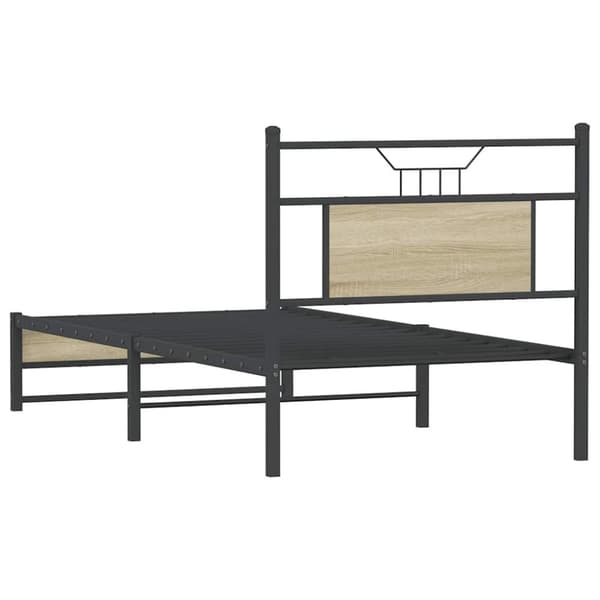 vidaXL Sängynrunko ilman patjaa Sonoma-tammi 75x190 cm tekninen puu