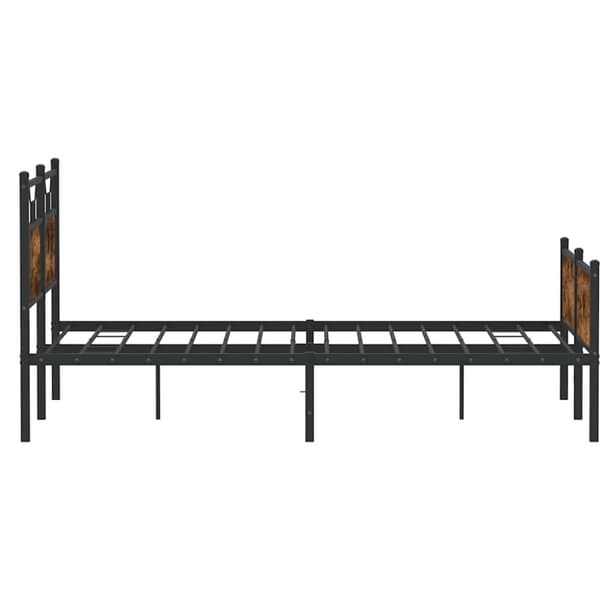 vidaXL Sängram utan madrass rökfärgad ek 140x190 cm konstruerad trä