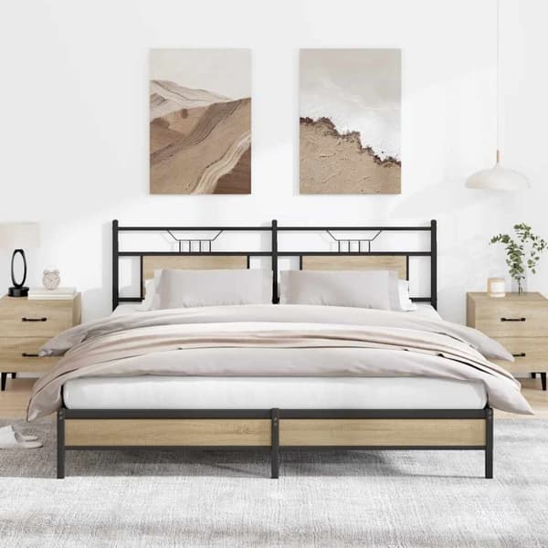 vidaXL sengeramme uden madras 183x213 cm konstrueret træ sonoma-eg