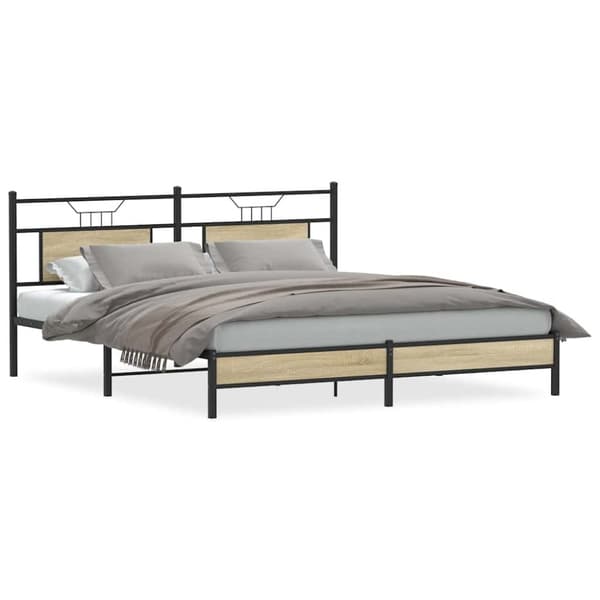 vidaXL sengeramme uden madras 183x213 cm konstrueret træ sonoma-eg