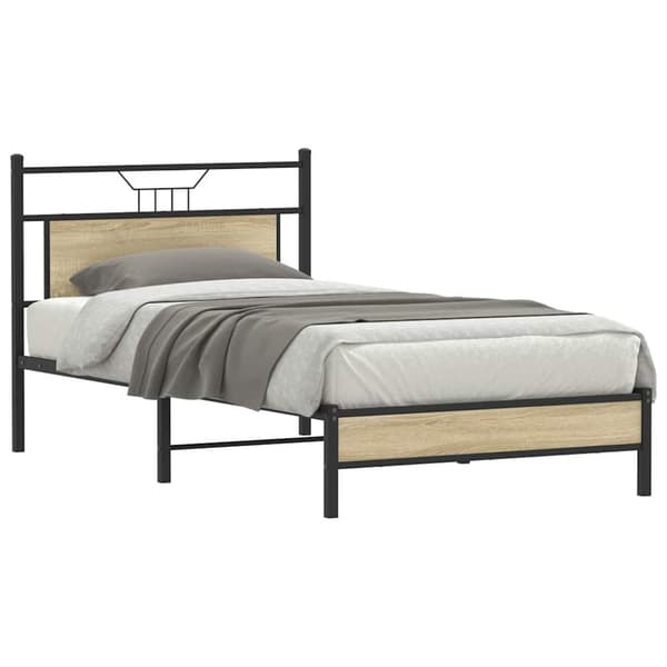 vidaXL Sengeramme uten madrass sonoma eik 107x203 cm konstruert tre