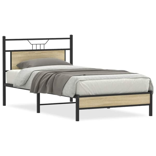 vidaXL Sengeramme uten madrass sonoma eik 107x203 cm konstruert tre