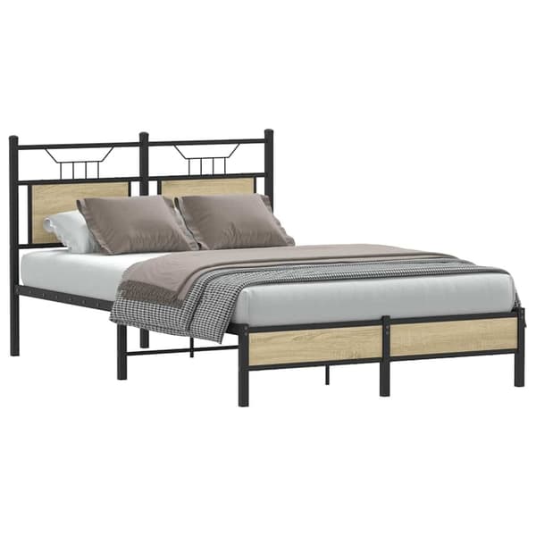 vidaXL Sengeramme uten madrass sonoma eik 120x190 cm konstruert tre