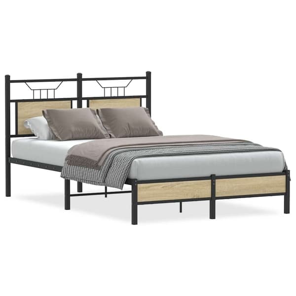 vidaXL Sengeramme uten madrass sonoma eik 120x190 cm konstruert tre