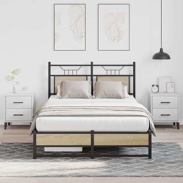 vidaXL Sengeramme uten madrass sonoma eik 120x200 cm konstruert tre