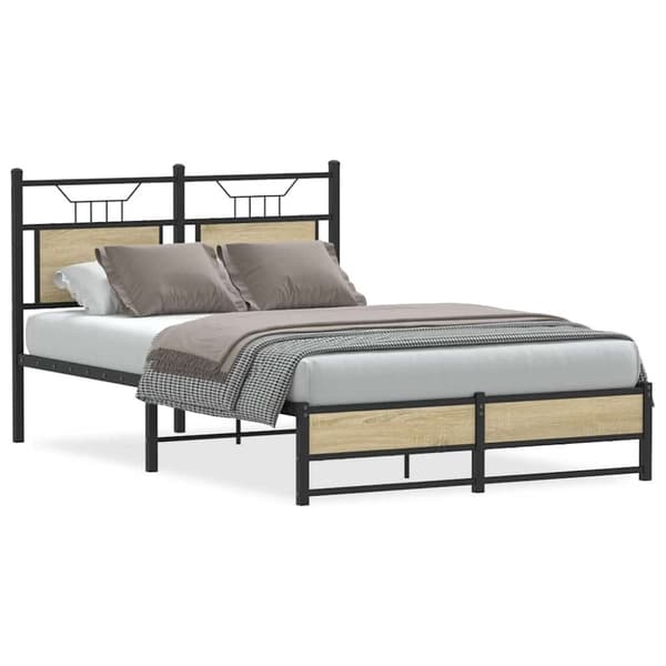 vidaXL Sengeramme uten madrass sonoma eik 120x200 cm konstruert tre