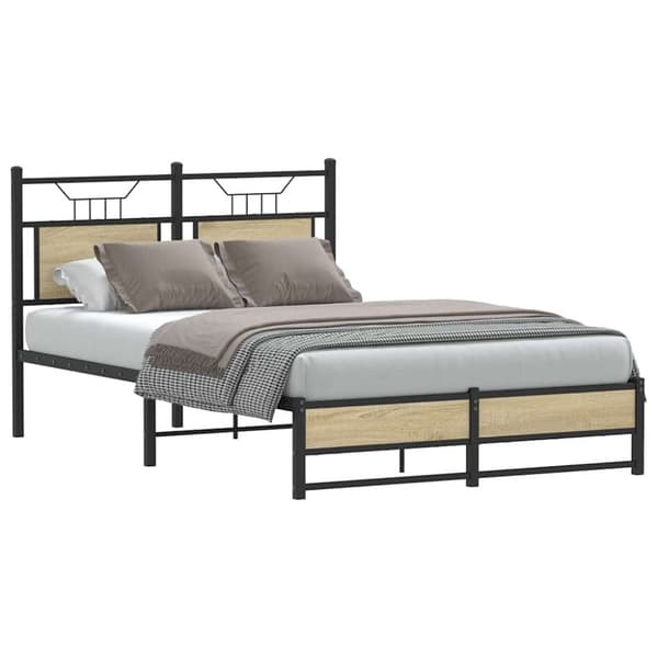 vidaXL Sengeramme uten madrass sonoma eik 120x200 cm konstruert tre