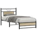 Miniatyrbilde 3 av 11: vidaXL Sengeramme uten madrass sonoma eik 90x190 cm konstruert tre