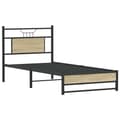 Miniatyrbilde 4 av 11: vidaXL Sengeramme uten madrass sonoma eik 90x190 cm konstruert tre