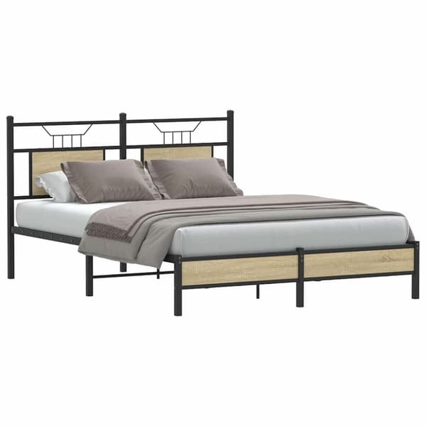 vidaXL Sengeramme uten madrass sonoma eik 150x200 cm konstruert tre