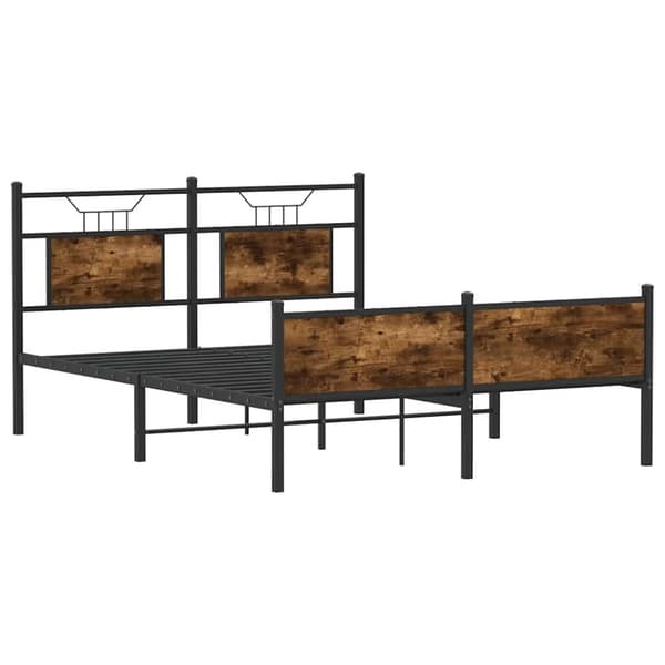 vidaXL Sengeramme uten madrass røkt eik 140x200 cm konstruert tre