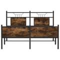 Miniatyrbilde 7 av 11: vidaXL Sengeramme uten madrass røkt eik 140x200 cm konstruert tre