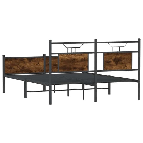 vidaXL Sengeramme uten madrass røkt eik 140x200 cm konstruert tre