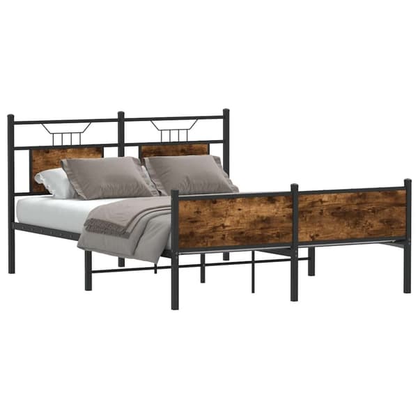 vidaXL Sengeramme uten madrass røkt eik 140x200 cm konstruert tre
