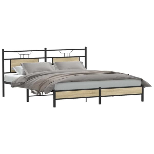 vidaXL sengeramme uden madras 183x203 cm konstrueret træ sonoma-eg
