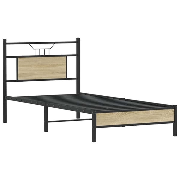 vidaXL Sängynrunko ilman patjaa Sonoma-tammi 90x190 cm tekninen puu