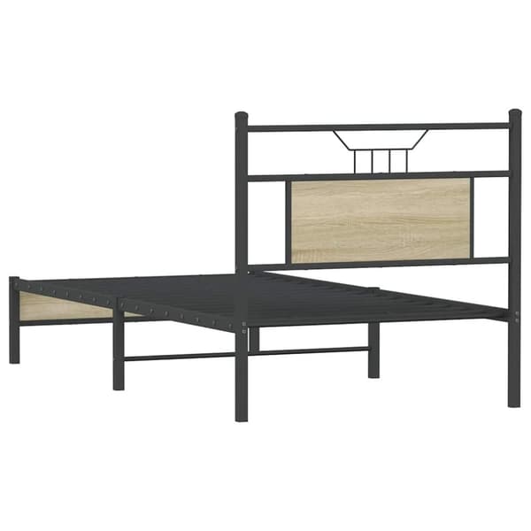 vidaXL Sängynrunko ilman patjaa Sonoma-tammi 90x190 cm tekninen puu