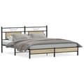 Miniatyrbilde 3 av 11: vidaXL Sengeramme uten madrass sonoma eik 183x203 cm konstruert tre