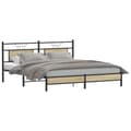 Miniatyrbilde 4 av 11: vidaXL Sengeramme uten madrass sonoma eik 183x203 cm konstruert tre