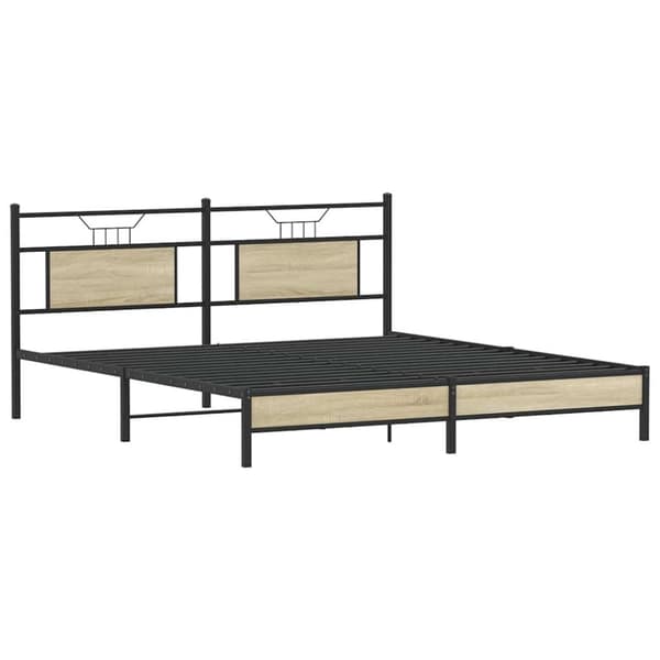 vidaXL Sengeramme uten madrass sonoma eik 183x203 cm konstruert tre