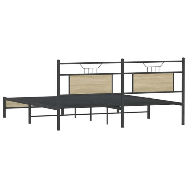 vidaXL Sengeramme uten madrass sonoma eik 183x203 cm konstruert tre