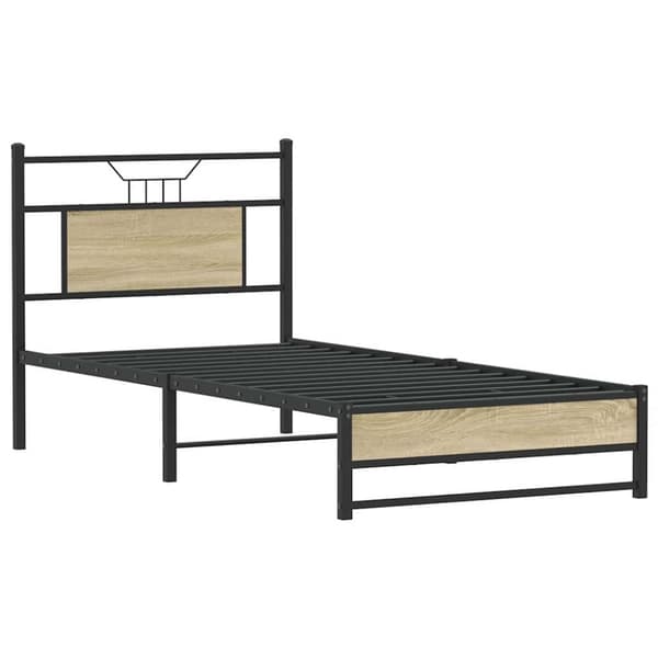 vidaXL Sengeramme uten madrass sonoma eik 90x200 cm konstruert tre