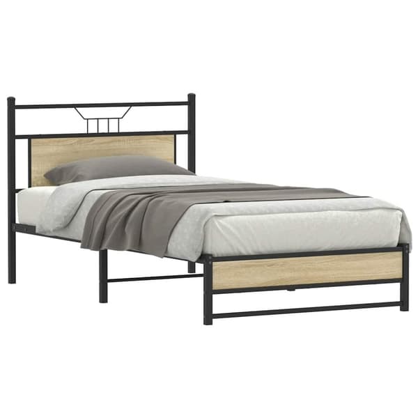 vidaXL Sengeramme uten madrass sonoma eik 100x200 cm konstruert tre