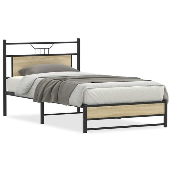 vidaXL Sengeramme uten madrass sonoma eik 100x200 cm konstruert tre