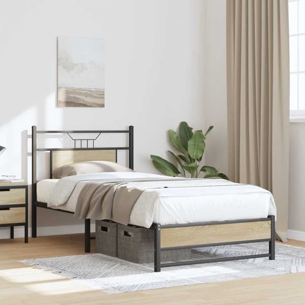 vidaXL Sengeramme uten madrass sonoma eik 80x200 cm konstruert tre