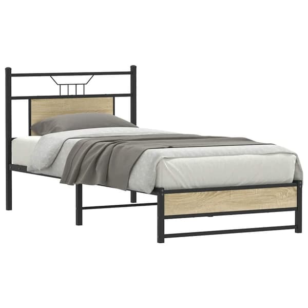 vidaXL Sengeramme uten madrass sonoma eik 80x200 cm konstruert tre