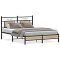 Miniatyrbilde 3 av 11: vidaXL Sengeramme uten madrass sonoma eik 137x190 cm konstruert tre